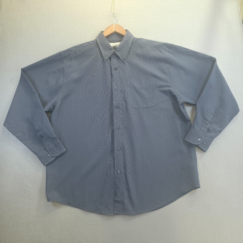 Tri-Mountain Men's Blue‎ Long Sleeve Button Up Shirt Size XL